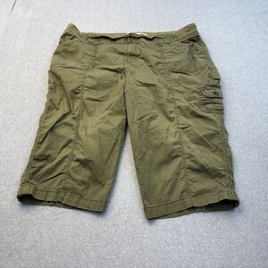 Sonoma Shorts Women's 24W Green Cargo Comfort Waist Outdoors Gorpcore Bermuda